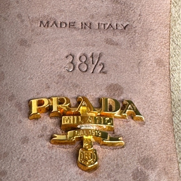 Prada Perforated Beige Suede Ankle Boots - Size 38.5 - Picture 5 of 7